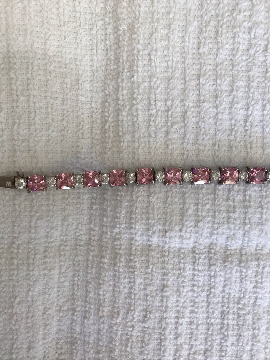 Silver Pink ICE Crystal Tennis Bracelet - Women\'s Accessory main image 4